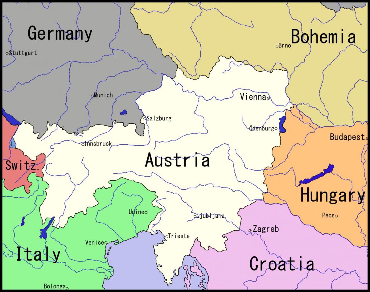 peta dari Vienna dan sekitarnya
