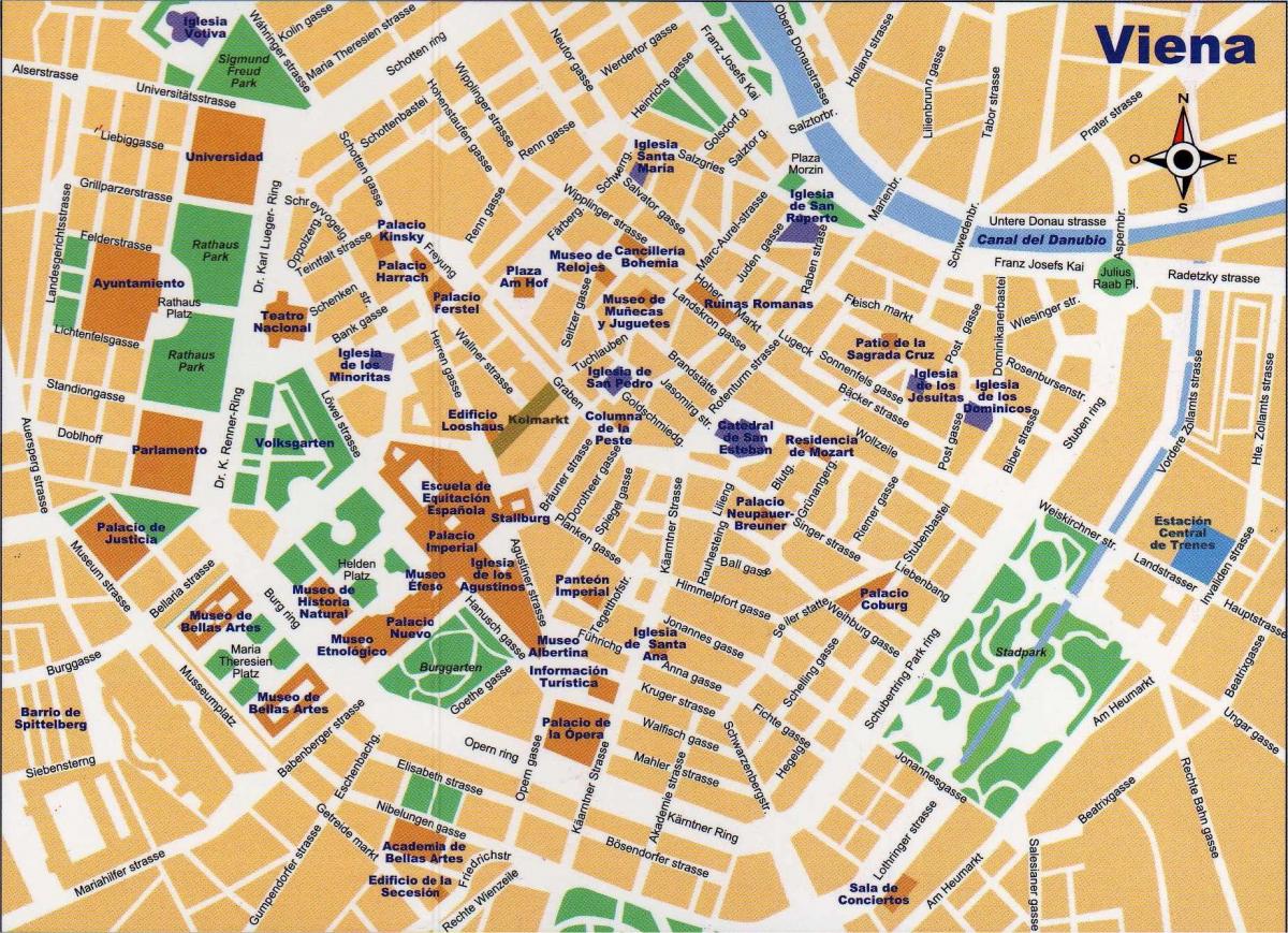 Peta jalan pusat kota Wina
