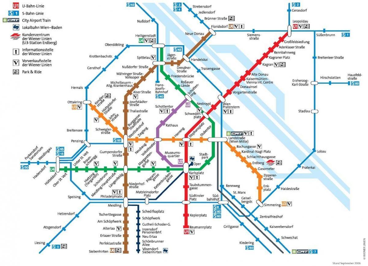 Vienna metro peta ukuran penuh