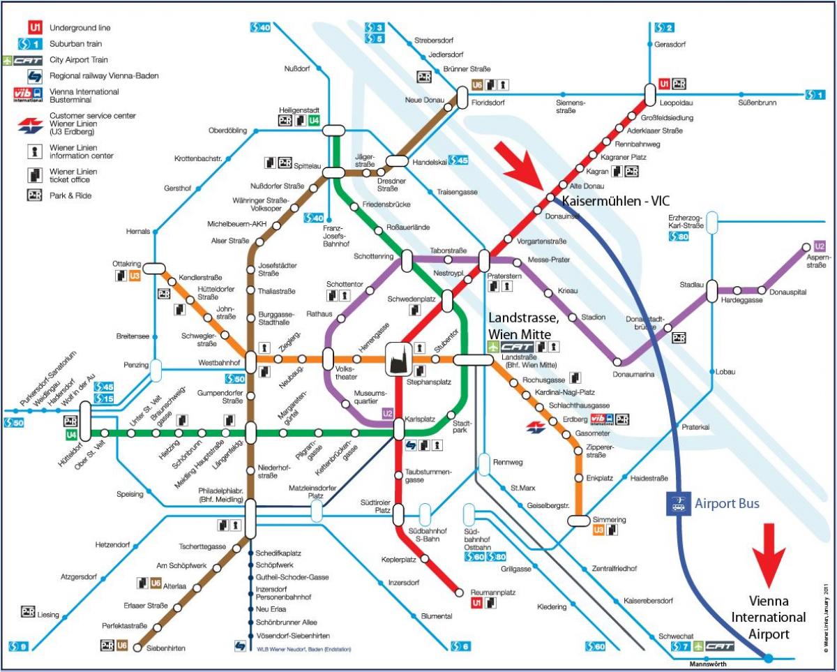 Peta dari Wien mitte station